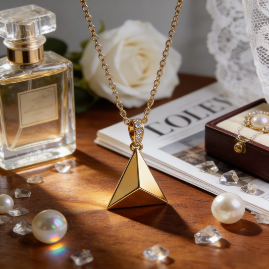 📐 "Minimalist Gold Pyramid Pendant" – Geometric Chic | Modern Statements for Her ✨
