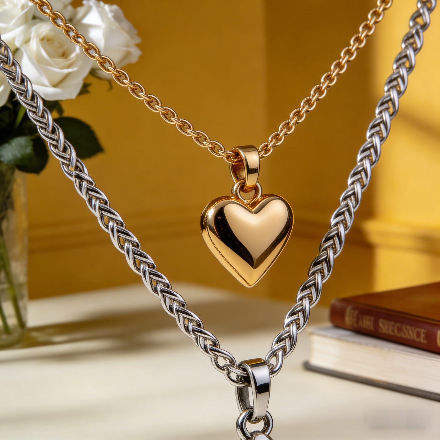 👑 "Triple Layer Mixed Heart & Pearl" – 3-Strand Design | Gold Heart, Pave Heart & Pearl | Statement Luxury 💎