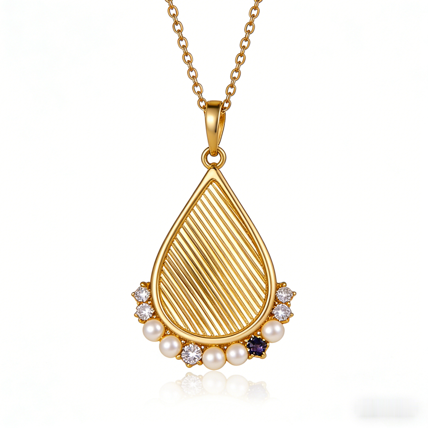 🍂 "Textured Gold Teardrop & Pearls" – Engraved Detailing | Cultured Pearls & Stone Clustered Accent | Boho Chic 🌾