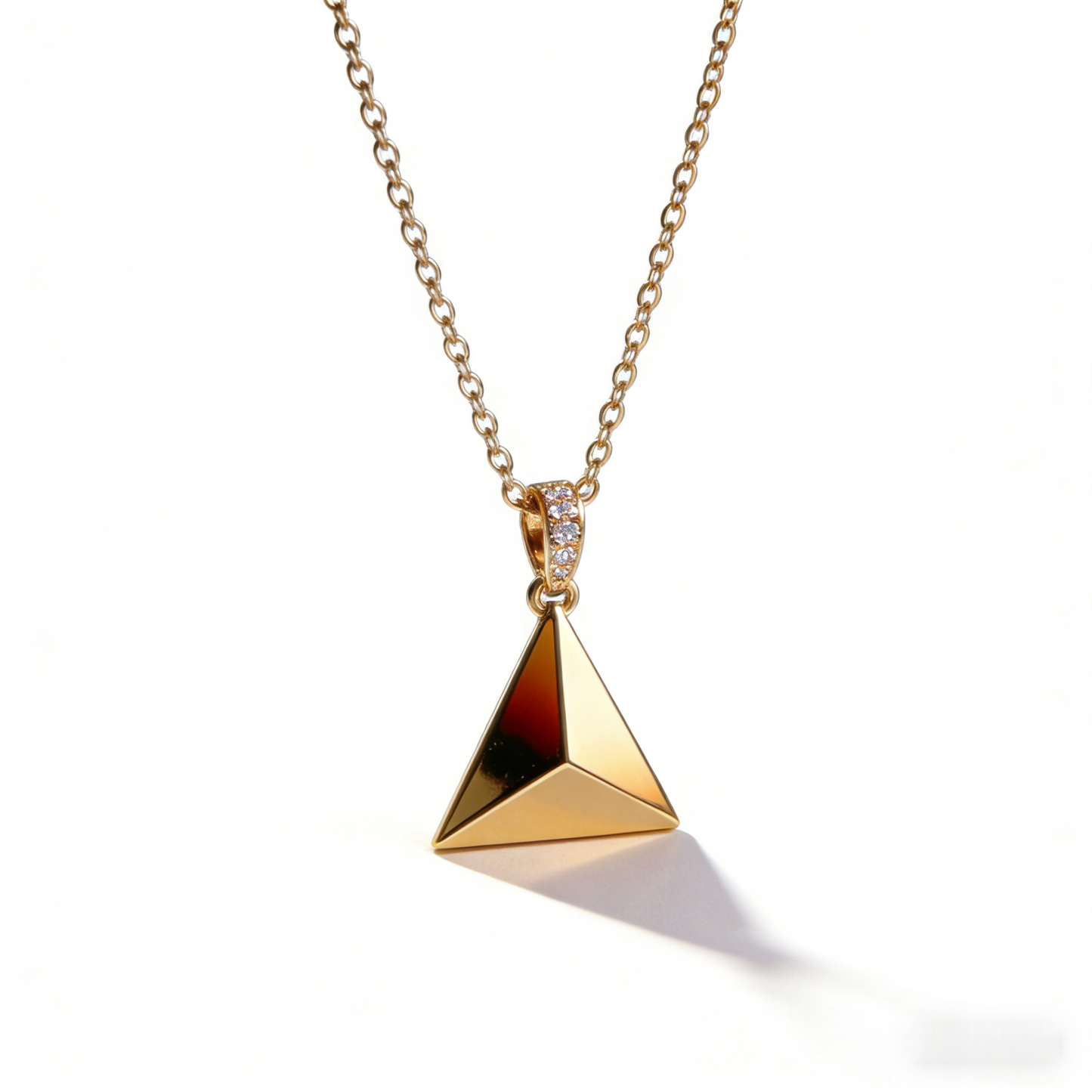 📐 "Minimalist Gold Pyramid Pendant" – Geometric Chic |  Modern Statements for Her ✨